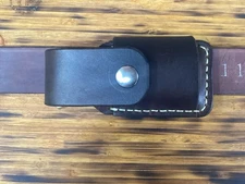 Leather Folding Pocket Knife Sheath Horizontal Buck 112 Size (Sheath Only)
