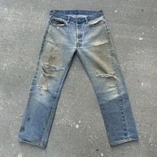 Vintage Levi's 501 60s W34 L34 Made USA Selvedge Grunge