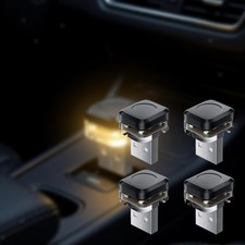 4x Kfz USB LED Ambientebeleuchtung, Kompakte 5V Mini LED Nachtlichter,