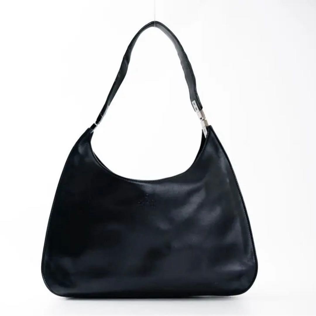 GUCCI  Tom Ford Era Shoulder Bag Magnetic Leather Black Silver Hardware Japan thumbnail 3