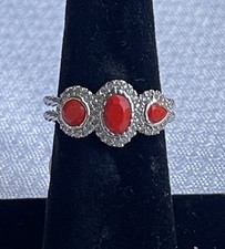 Anillo Bomb Party Desert Queen Sands of Time rojo magnesita rodio talla 9 3822