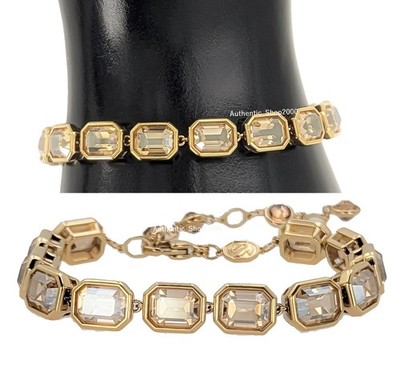 Neu im Karton 100 % echt SWAROVSKI Gold Kristalle Millenia Tennisarmband 5720912