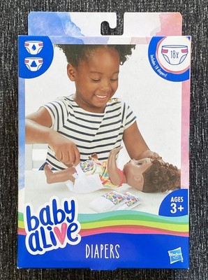 Baby Alive Interactive Wet Doll Disposable Diapers Refills 17 Pack Accessories