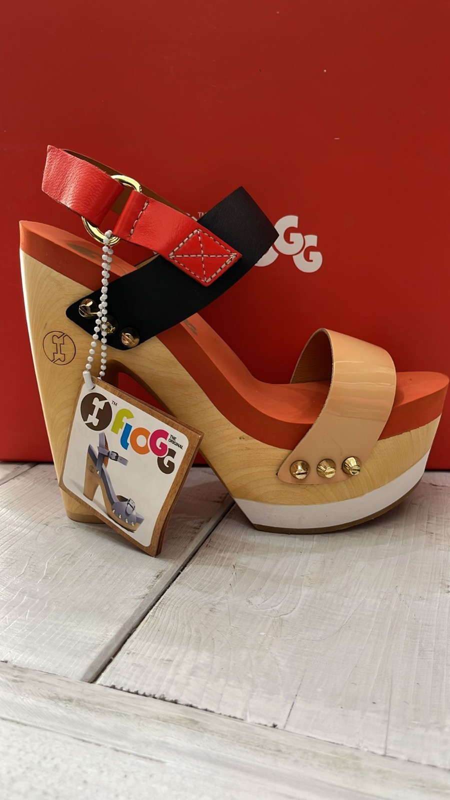 Zapatos Sandalias FLOGG De Cuero Y Madera De Haya NUDE (Plantilla EVO) Mod. N