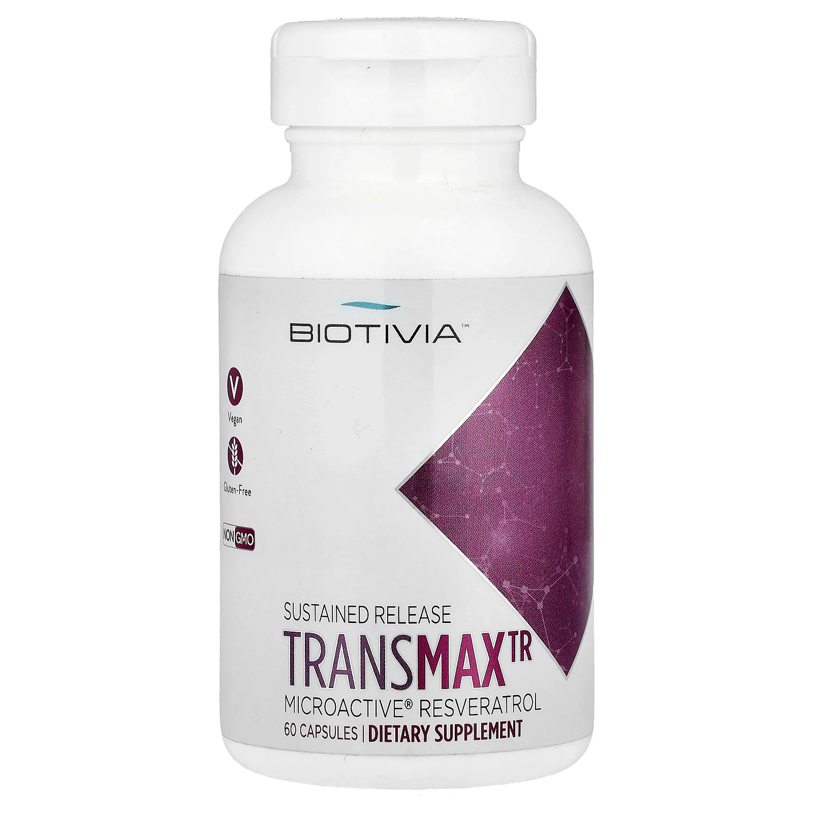 TransmaxTR, MicroActive  Resveratrol, 60 Capsules (500 mg per Capsule)