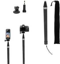 9.8ft Long Invisible Selfie Stick - Carbon Fiber Monopod 110in/280cm for X4, ...