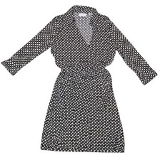 Worthington Women’s Black White Print Wrap Dress Medium