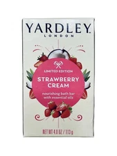 YARDLEY (1) 4 Oz. 113g Bar 🍓🎀●STRAWBERRY CREAM●🎀🍓 Moisturizing Bath 🫧 Bar.