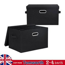 40L Storage Box Trunk Chest Toy Box Multi-Purpose Foldable with Lid Cube Storage