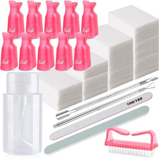 Nail Polish Gel Remover Tools Kit, Soak off Cap Clip, 200Ml Dispenser Bottle, UV