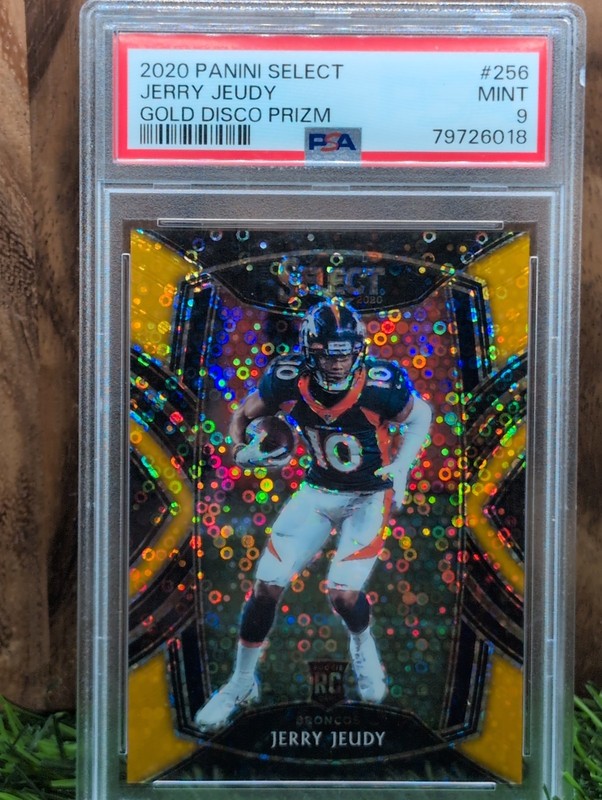 2020 Prizm Jerry Jeudy RC GOLD DISCO /50 PSA 9 BROWNS