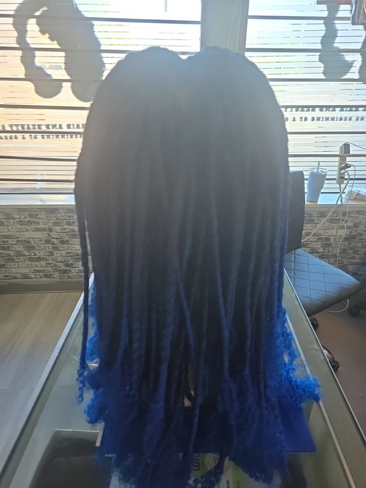 Peluca de rastas rizadas de encaje completo de 14 pulgadas peluca pelo de bebé y banda de agarre para peluca. Foto 3 de 4