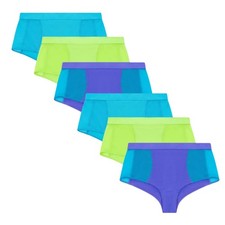 No Boundaries 6 Pk Mesh Madness Women's Boyshort Panties Size S 3-5 