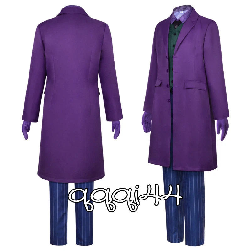 Disfraz de Caballero Oscuro Heath Ledger Joker Disfraz Púrpura Traje Halloween Completo Foto 2 de 4