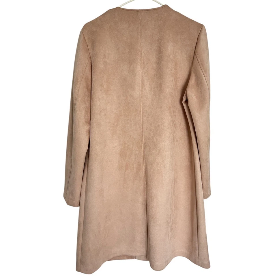 Abrigo Marc New York Andrew Marc Rosa Imitación Gamuza Sin Cuello Talla M Foto 2 de 4