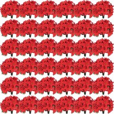 36 Pa Poinsettia Flowers Artificial Christmas Decorats, Red