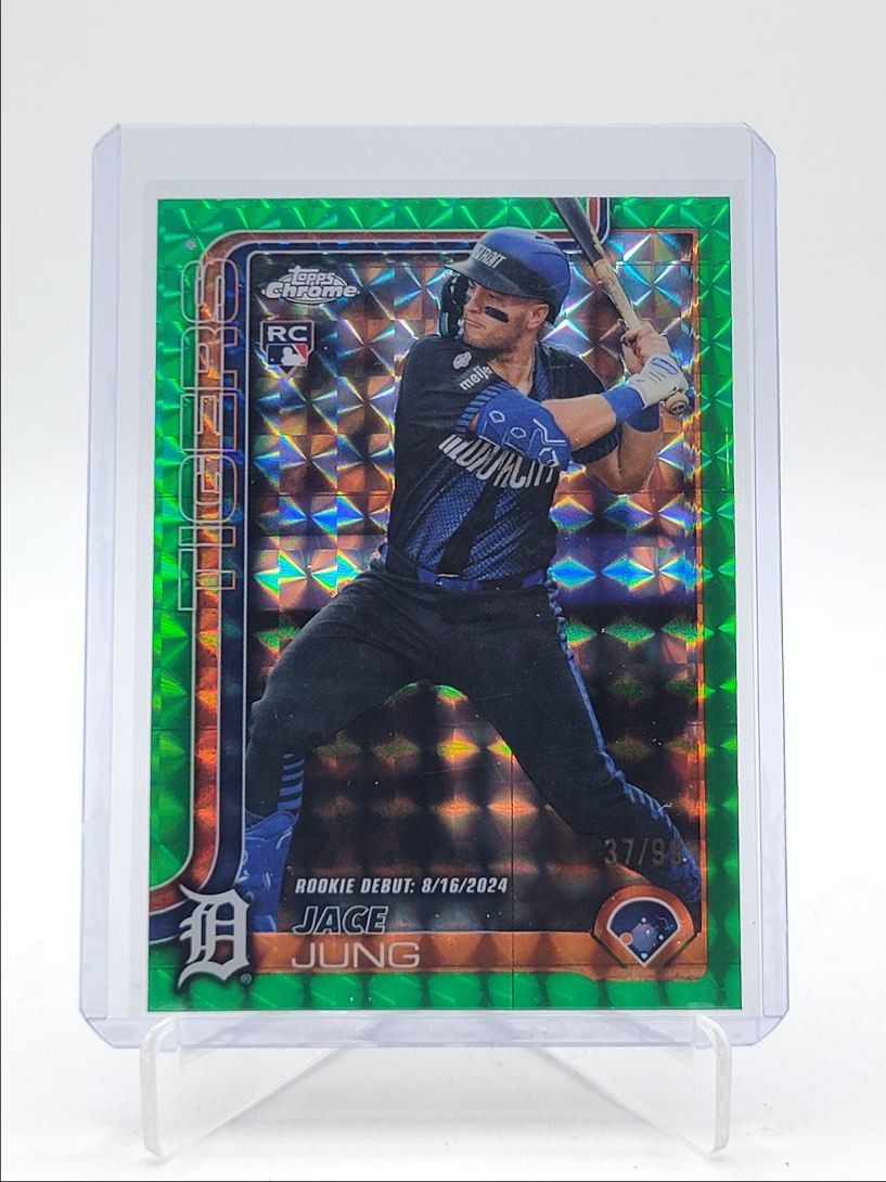 JACE JUNG 2025 TOPPS CHROME UPDATE ROOKIE DEBUT GREEN GEOMETRIC RC /99 Q3967