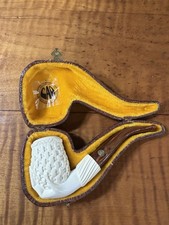 CAO Hand Holding Basket Block Meerschaum Vintage Used 1X, With Leather Case 497