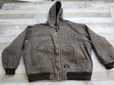 Walls Distressed Faded Brown Duck Canvas Work Jacket Men's 2XL