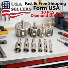 10PCS Diamond Hole Saw Drill Bit Set Maker Cutter Glass Ceramic Tile Porcelain
