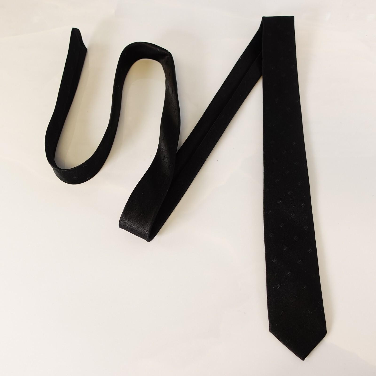 Black Solid Basic Minimal Necktie Tie Wedding Gro… - image 6