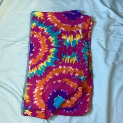 Tie Dye Multicolor Polyester Blanket Throw for Bed Sofa Chair