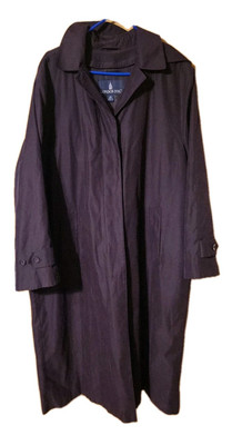 VTG London Fog Women's Trench Coat Size 14 Regular Purple With