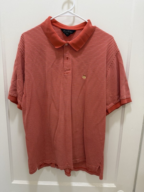 Coral/Orange Brooks Brothers XL 100% Cotton Polo