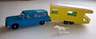 VINTAGE LESNEY MATCHBOX #42 STUDEBAKER LARK WAGONAIRE/#23 TRAILER CARAVAN W/DOG