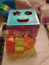 Baby Playskool Shape Sorter Cube W/9 Shapes Turquoise  Purple