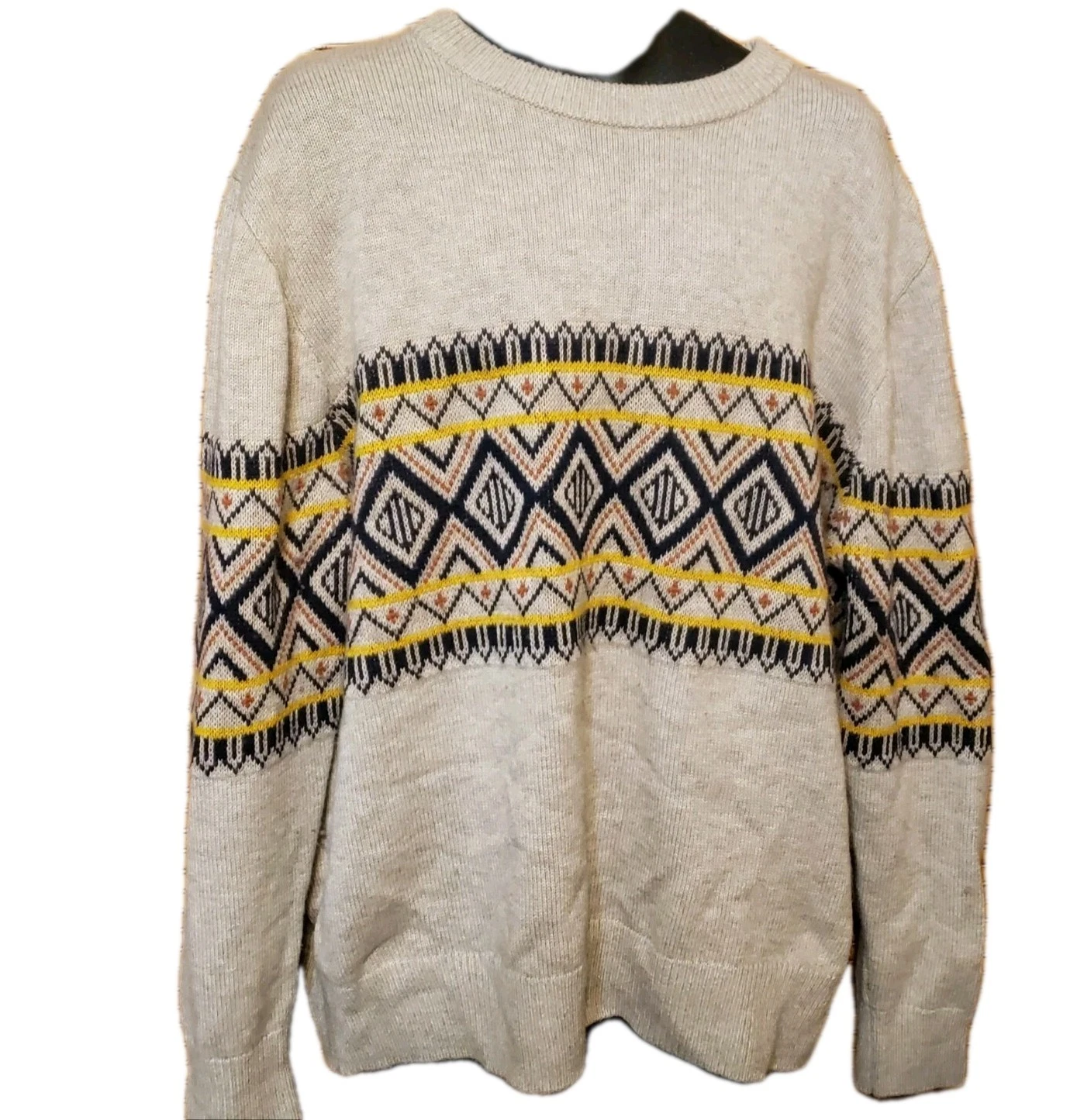 Men's Sweater Size XL Beige Wool Blend Durawool Toad & Co
