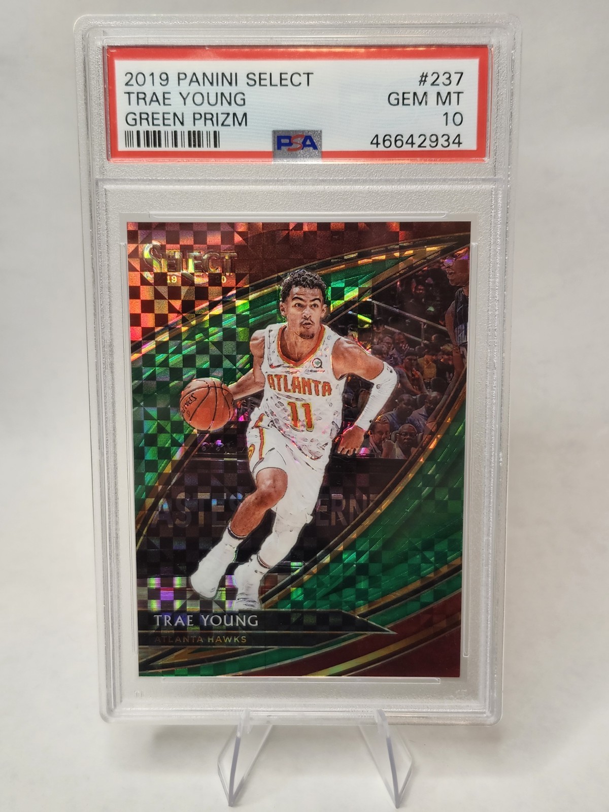 2019 Panini Select Trae Young Green Prizm #237 2/5 Psa Gem MT 10