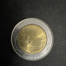 Italy 500 Lire 1983 Bi-Metallic Coin Repubblica Italiana Multicolor