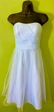 David’s Bridal Ice Blue Bridesmaid Dress Tulle Short Size 2 Prom Formal Wedding