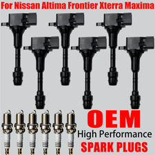 6X OEM Ignition Coil & Iridium Spark Plugs For Nissan Murano Quest 3.5L V6 UF349