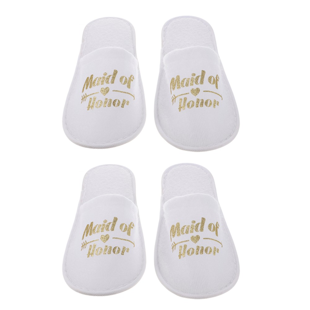 PANTOFOLA D’ORO 2 Paia Ciabatte Monouso Damigella Viaggio Bianco Matrimonio Giorno Sposa