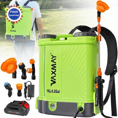 #ad #ad Battery Powered Backpack Sprayer 4 Gallon VAXMAY 100 PSI Electric Graden Works $119.99