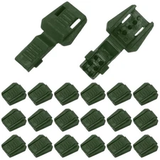0.7" Zipper Pull Cord Lock, Plastic Shoe Lace End Clips, 50 Pack Dark Green