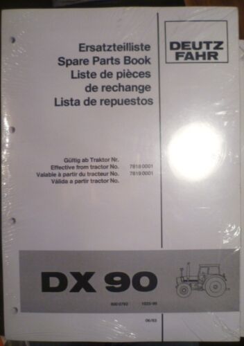 Deutz Fahr Tracteur DX90 catalogue de pièces de rechange - Photo 1/1