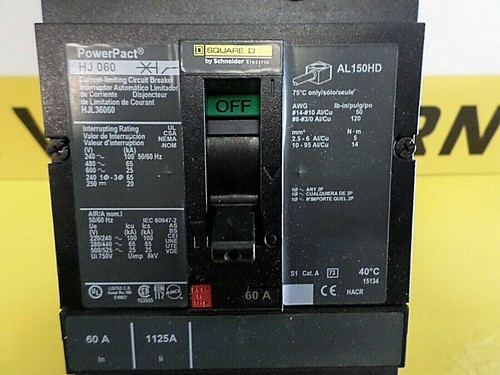 SQUARE D HJL36060 60A 3P 600V CIRCUIT BREAKER