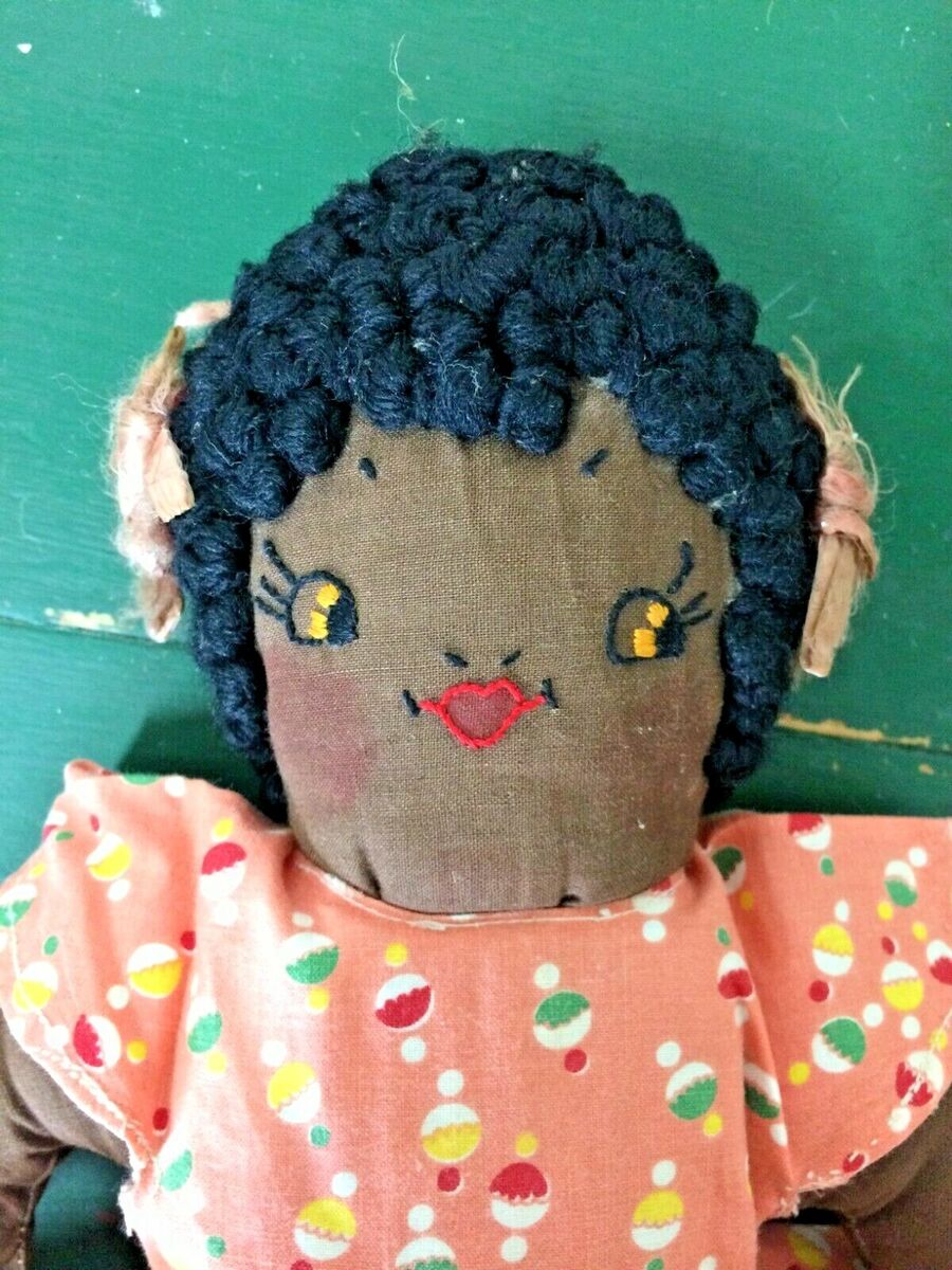 Antique vintage Topsy Turvy black and white homemade doll Antique vintage Topsy Turvy black and white homemade doll