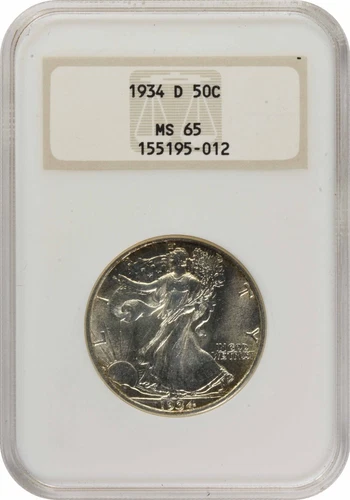 1934-D Walking Liberty Silver Half Dollar MS65 NGC