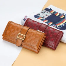 Women Leather Wallet Credit Card Holder Phone Coin Purse Handbag Long Clutch US