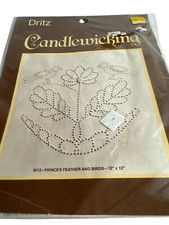 VTG Dritz Candlewicking Embroidery Kit 9013 Prince  s Feather Birds NIP 12X12