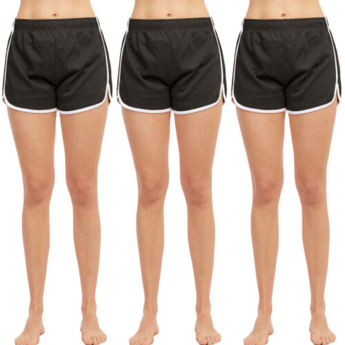 3 Women's Cotton Sport Booty Shorts Dolphin Yoga Dance Lounge Hot Pants Grey M