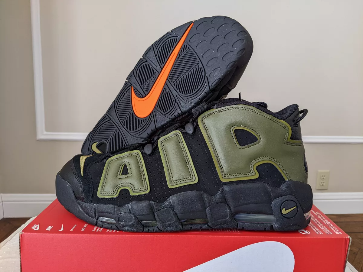 nike uptempo black green