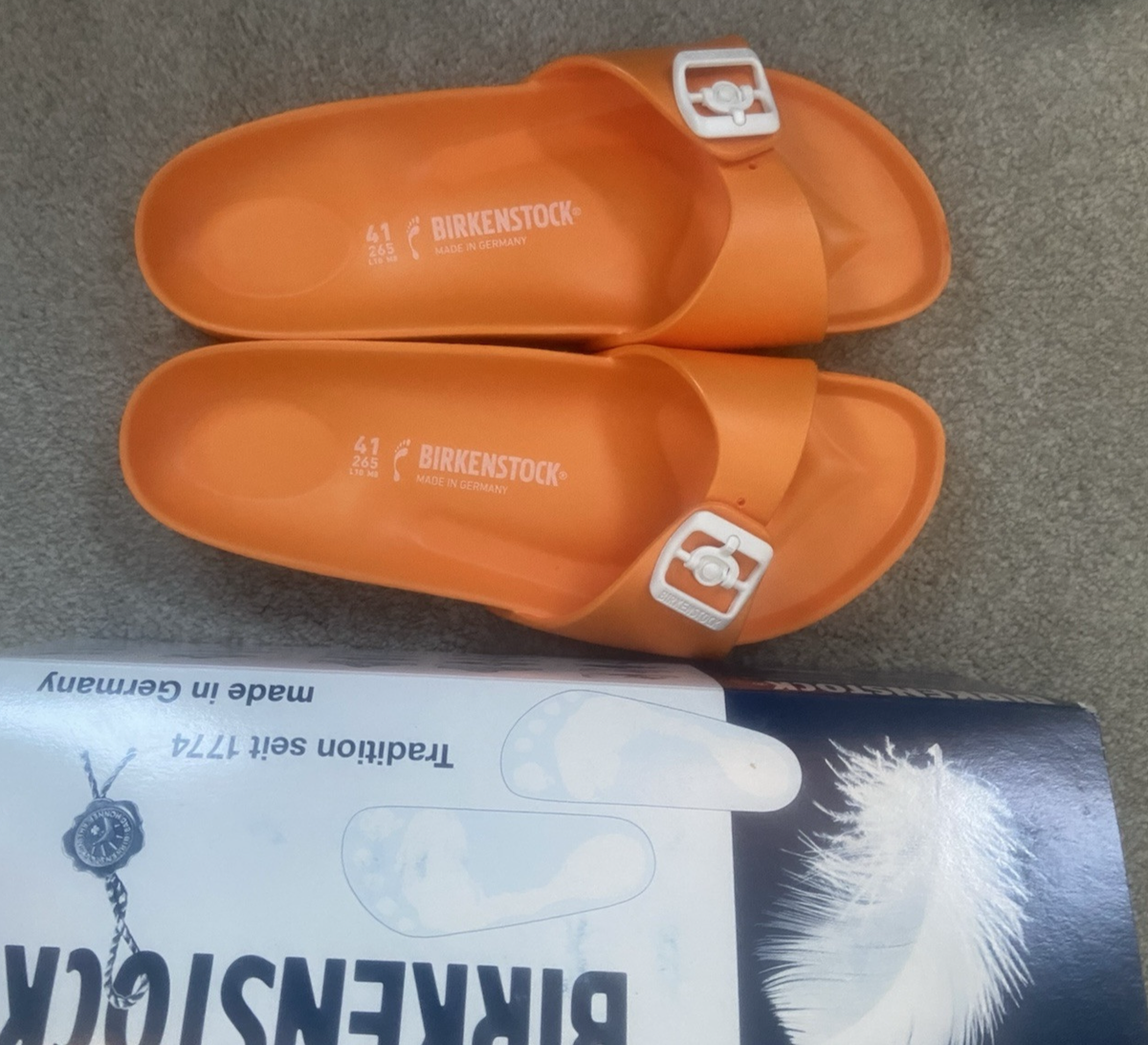 BRAND NEW Birkenstock Madrid EVA Sandals Neon Orange 10 41 N M FREE SHIPPING