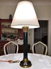 Maitland Smith Inlaid Green Marble & Brass Column Lamp / Handmade Large
