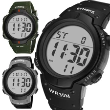Men's Digital Sports Watches Multifunctional LED Backlight Big Number Watch Gift