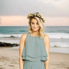 Show Me Your Mumu Sleeveless Tiered Chiffon Cropped Swing Tank Top NWT Medium